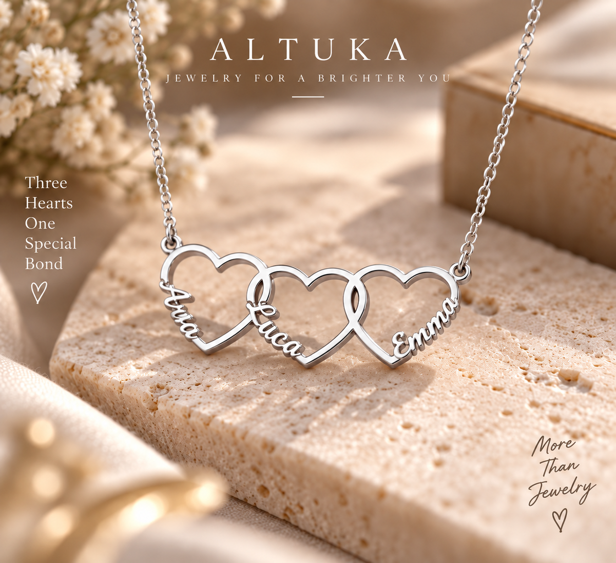 Interlocking Heart Name Necklace