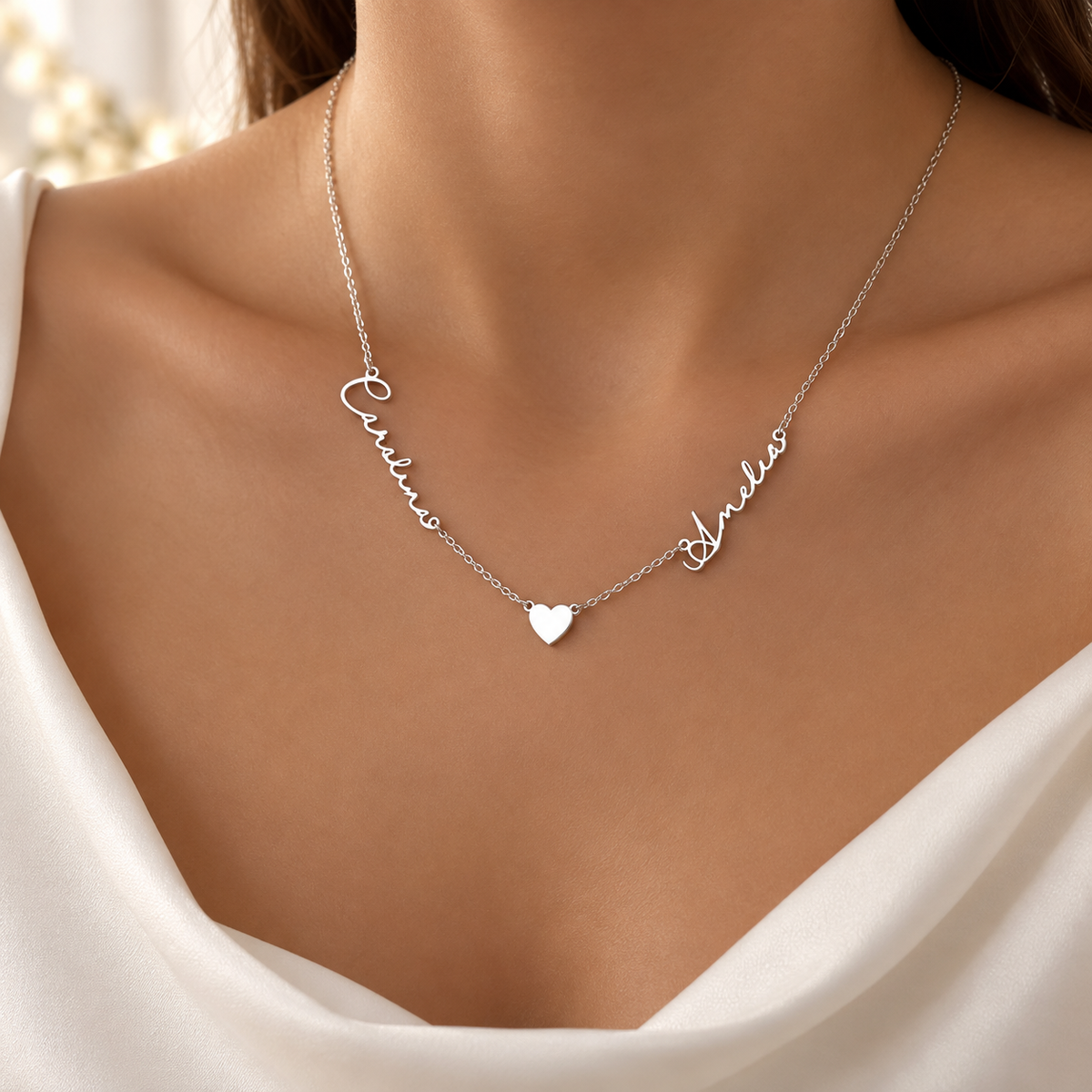 Two Name Heart Necklace