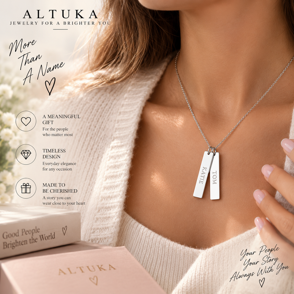 Vertical Name Bar Necklace
