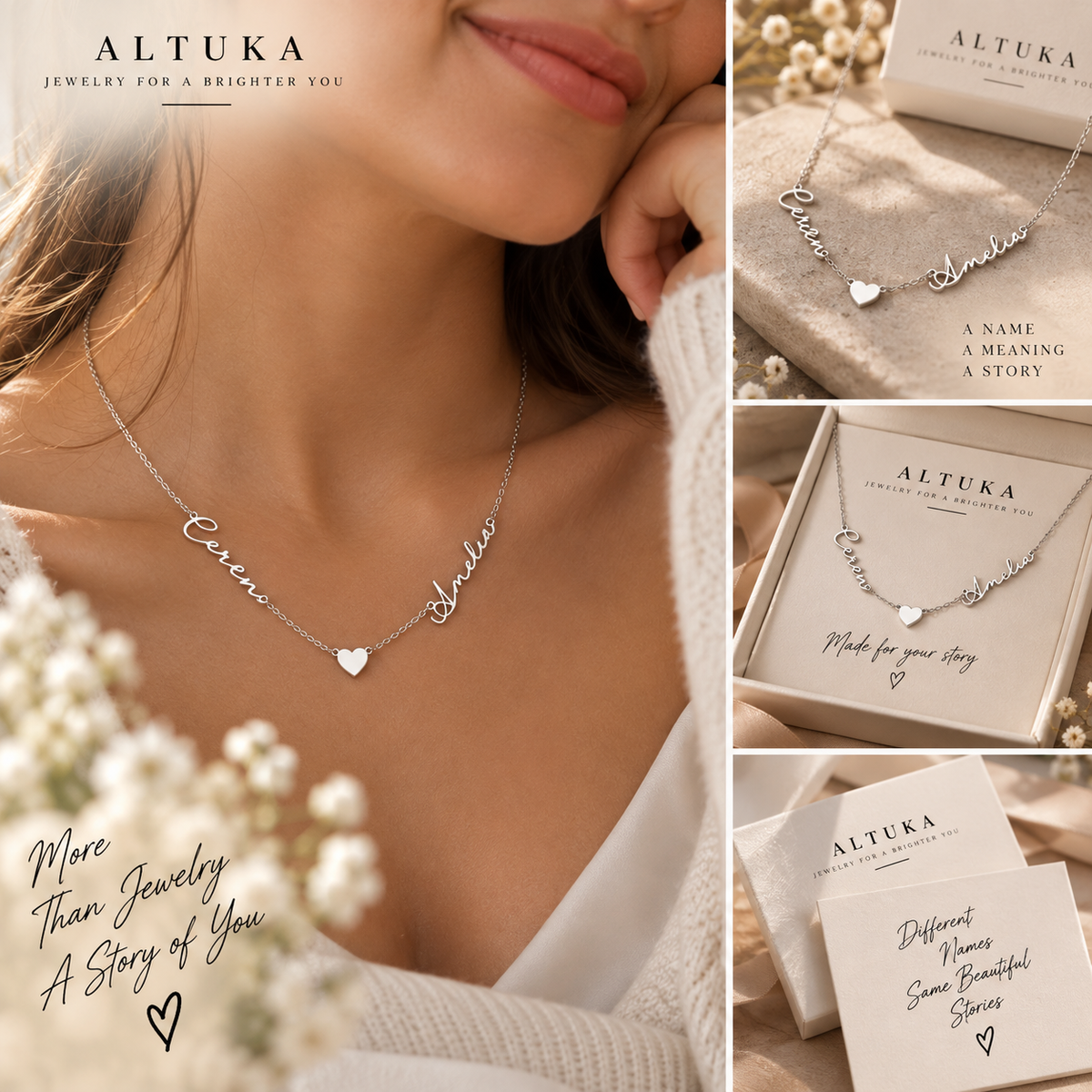 Two Name Heart Necklace