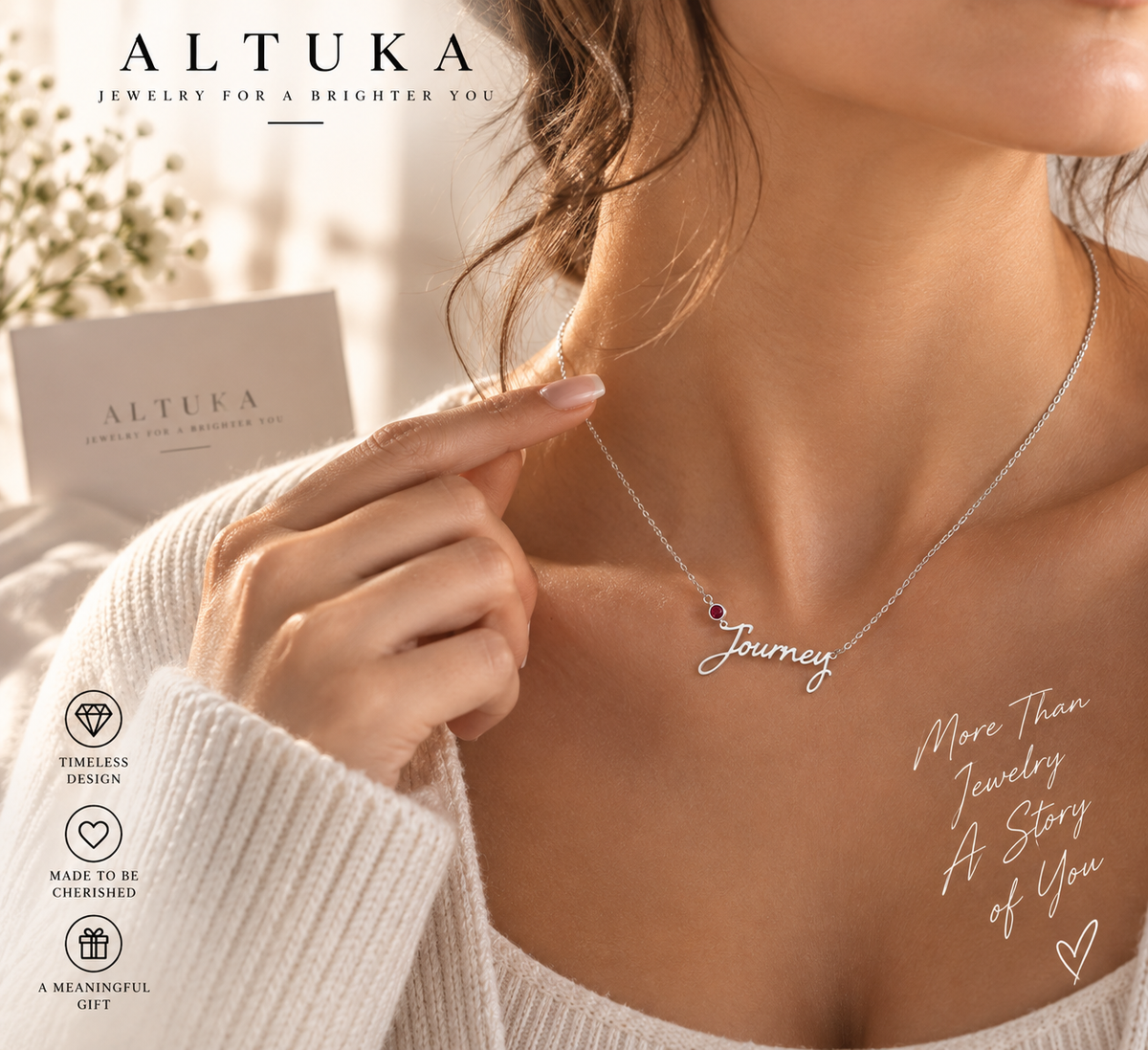 Personalized Birthstone Name Necklace