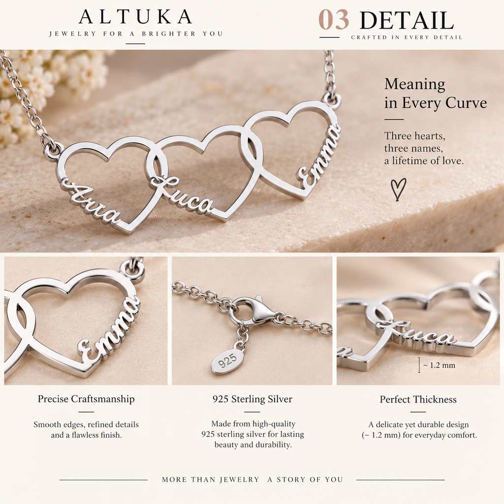 Interlocking Heart Name Necklace