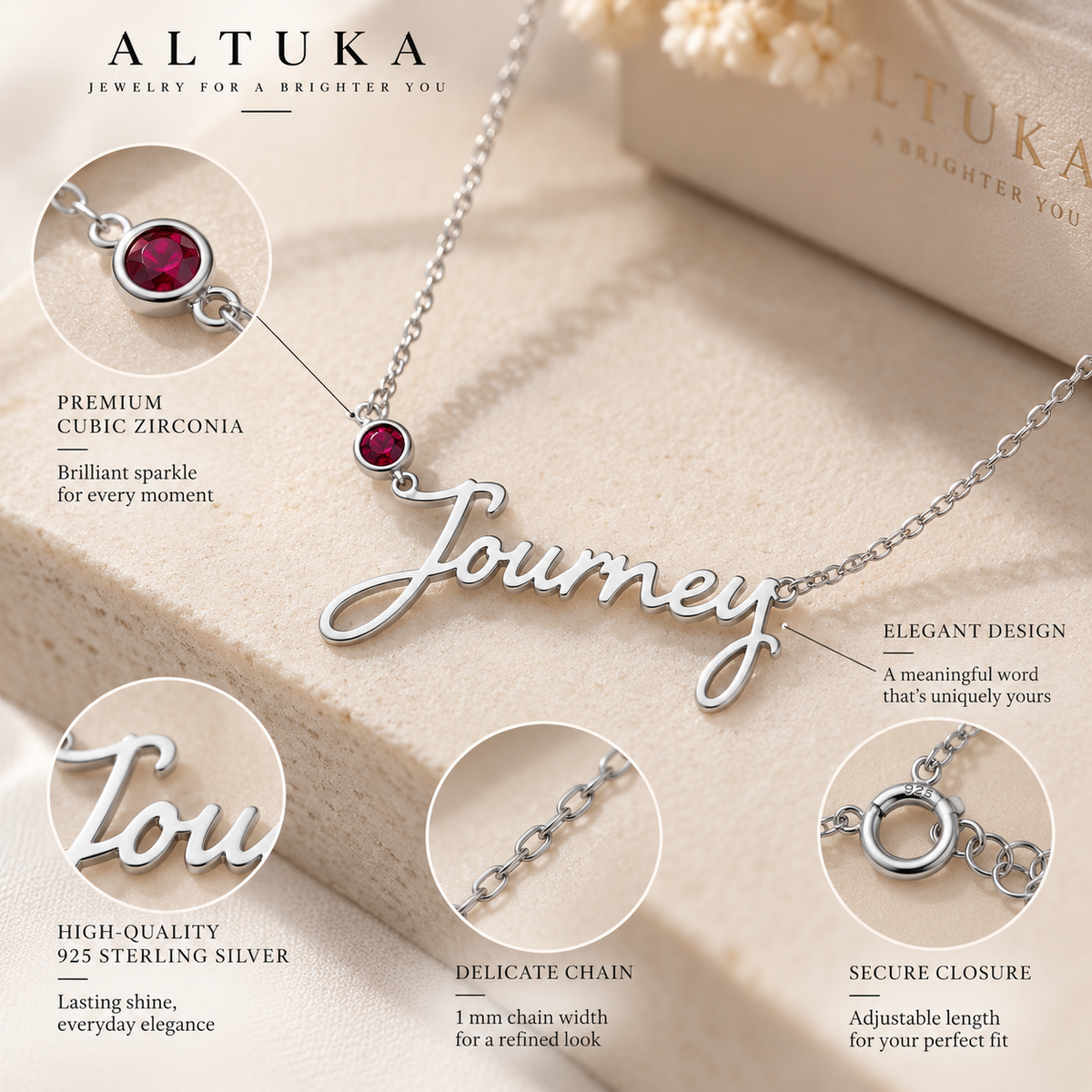 Personalized Birthstone Name Necklace