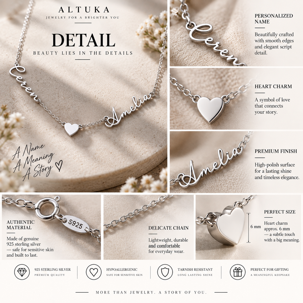Two Name Heart Necklace