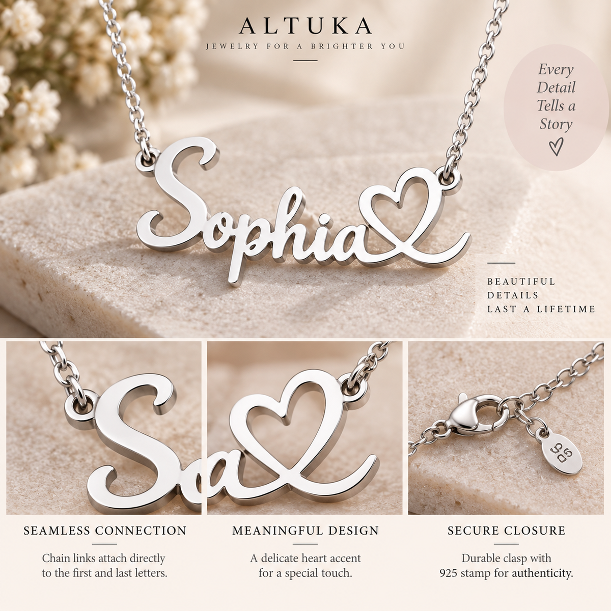 Heart Custom Name Necklace