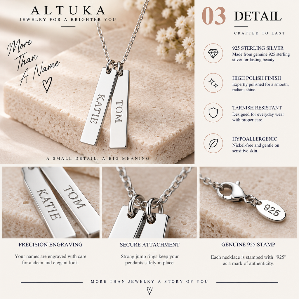 Vertical Name Bar Necklace