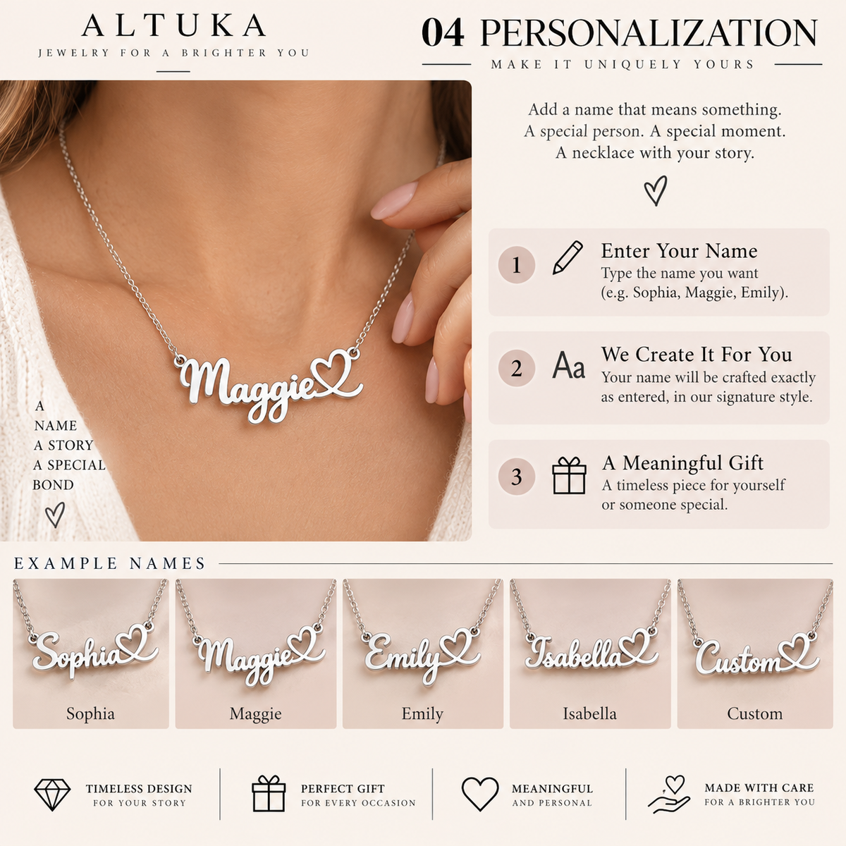 Heart Custom Name Necklace