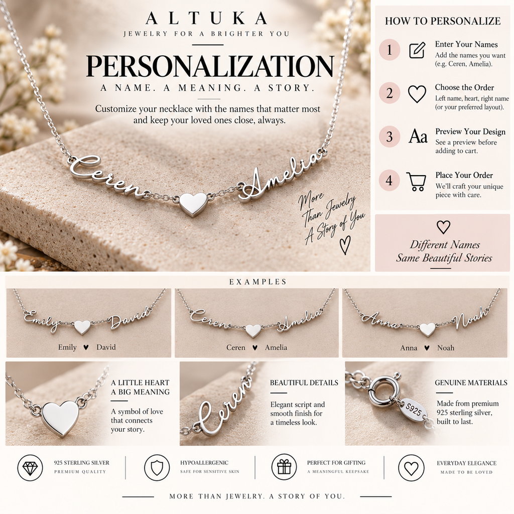 Two Name Heart Necklace