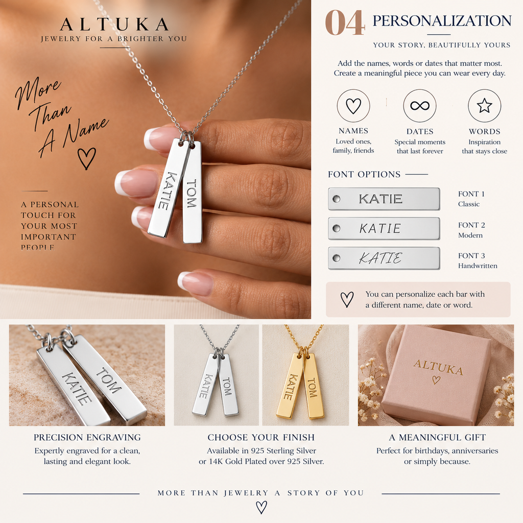 Vertical Name Bar Necklace