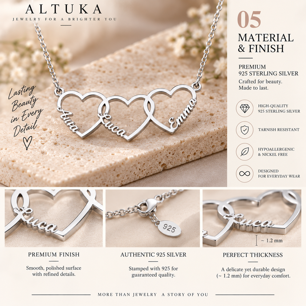 Interlocking Heart Name Necklace