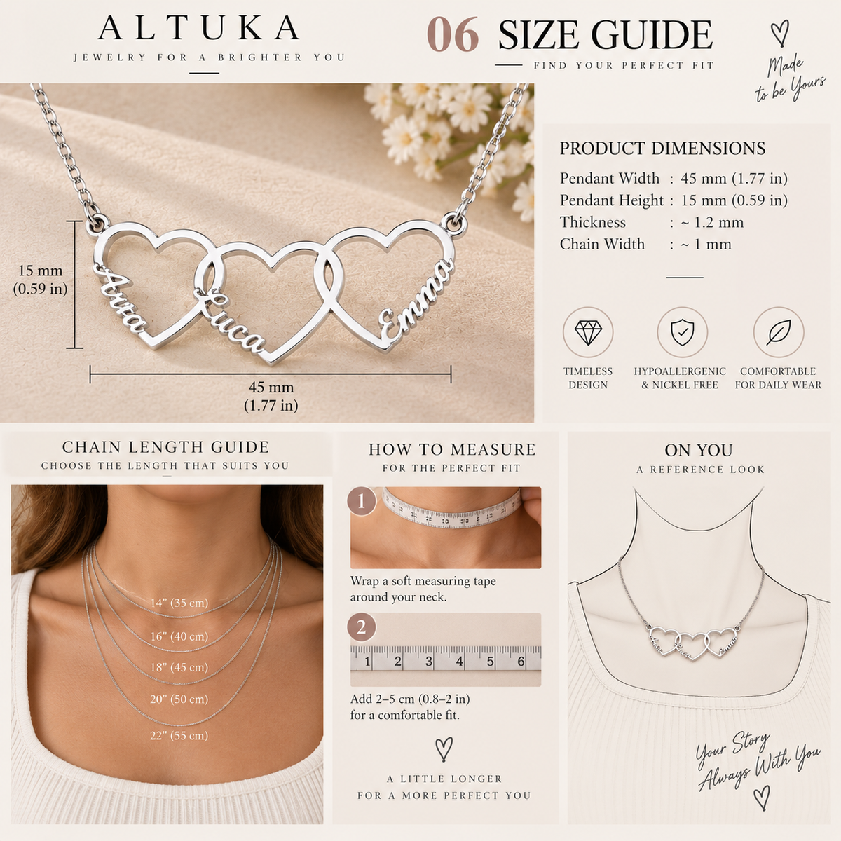 Interlocking Heart Name Necklace