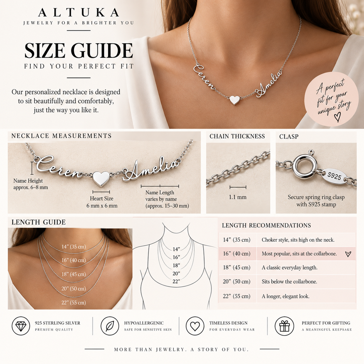 Two Name Heart Necklace
