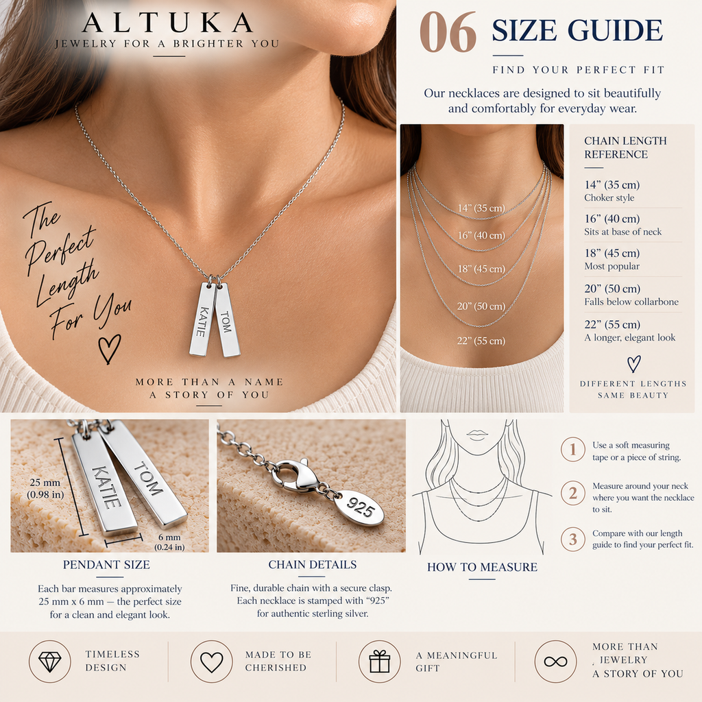 Vertical Name Bar Necklace